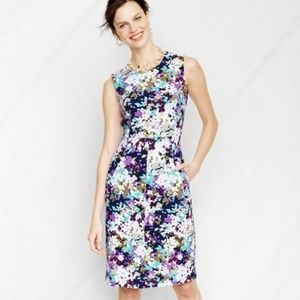 Lands' End Sleeveless Floral Sheath Dress